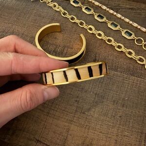 Gold-Tone Animal Print Cuff Bracelet - Women's Jewelry